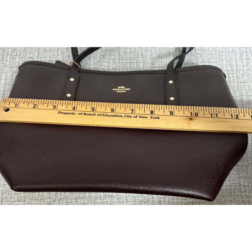 COACH Oxblood City Zip Leather Shoulder Purse / Tote Oxblood 22967 Small - Picture 5 of 10